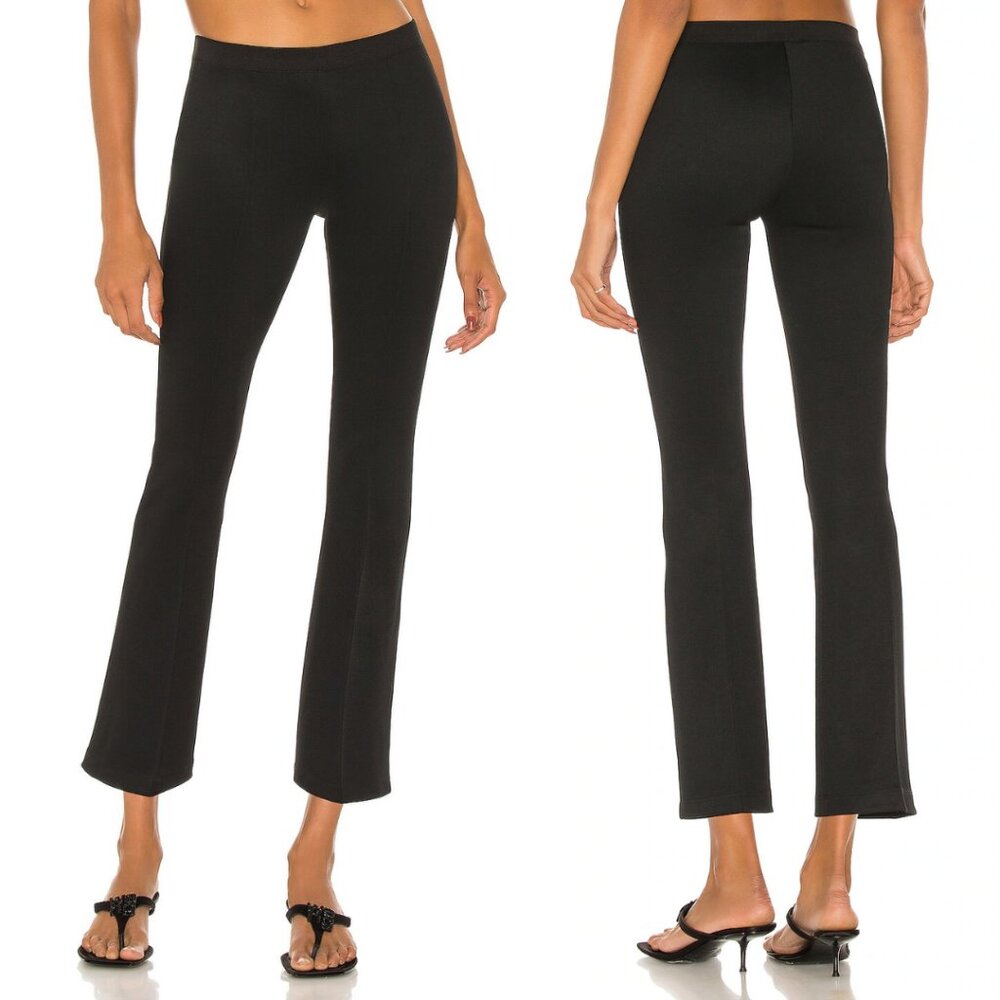 NWT Helmut Lang Cropped Flare Rib Legging XS Black